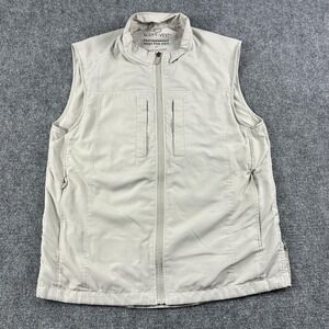 SCOTTeVEST RFID Travel Vest Mens Medium Beige Featherweight Full Zip Pockets
